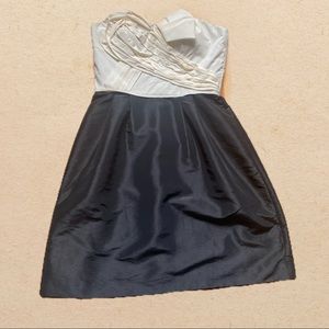 Ivory & Black Sweetheart Neckline Strapless Max & Cleo Dress | Size 8